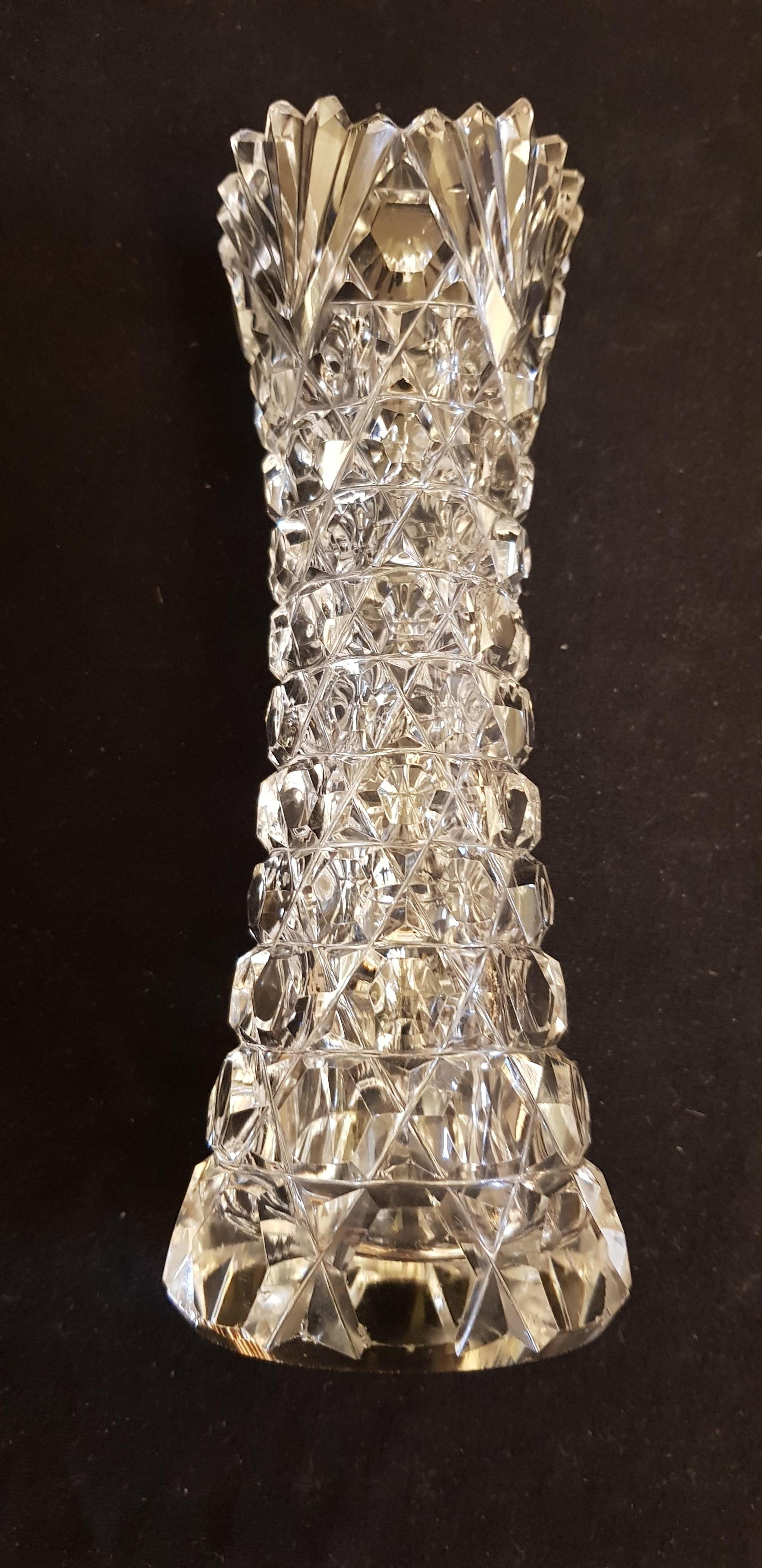 Hand-Crafted Rare Antique F&C Osler Brilliant Cut Crystal Vase For Sale