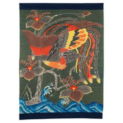 Rare Antique Formal Japanese Silk Tsutsugaki Futon Cover