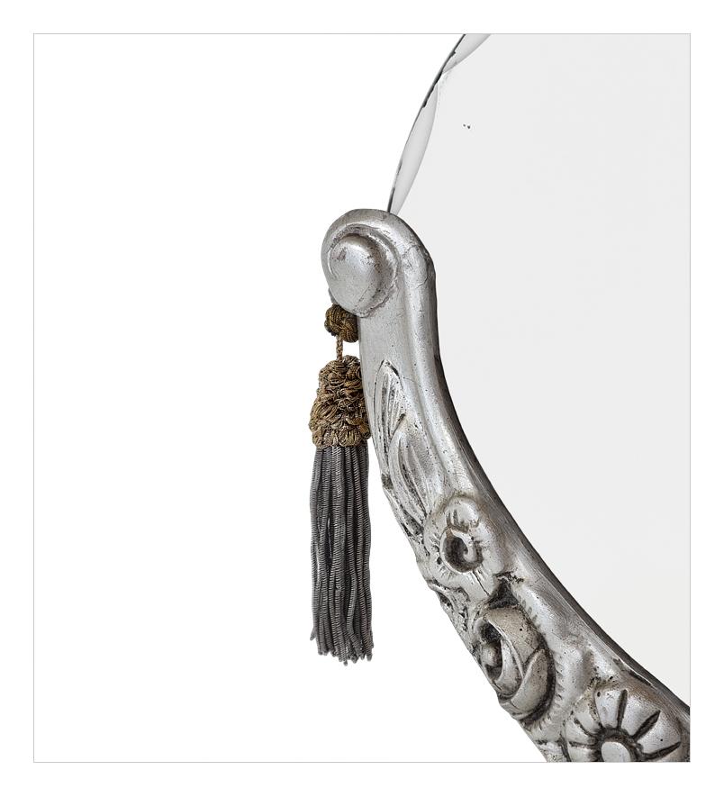 Raro Antique Mirror ovale francese in stile Deco, Paul Follot Design, circa 1929 in vendita 3