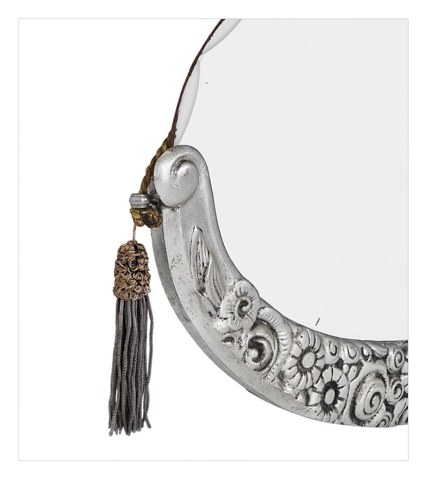 Raro Antique Mirror ovale francese in stile Deco, Paul Follot Design, circa 1929 In condizioni buone in vendita a Paris, FR