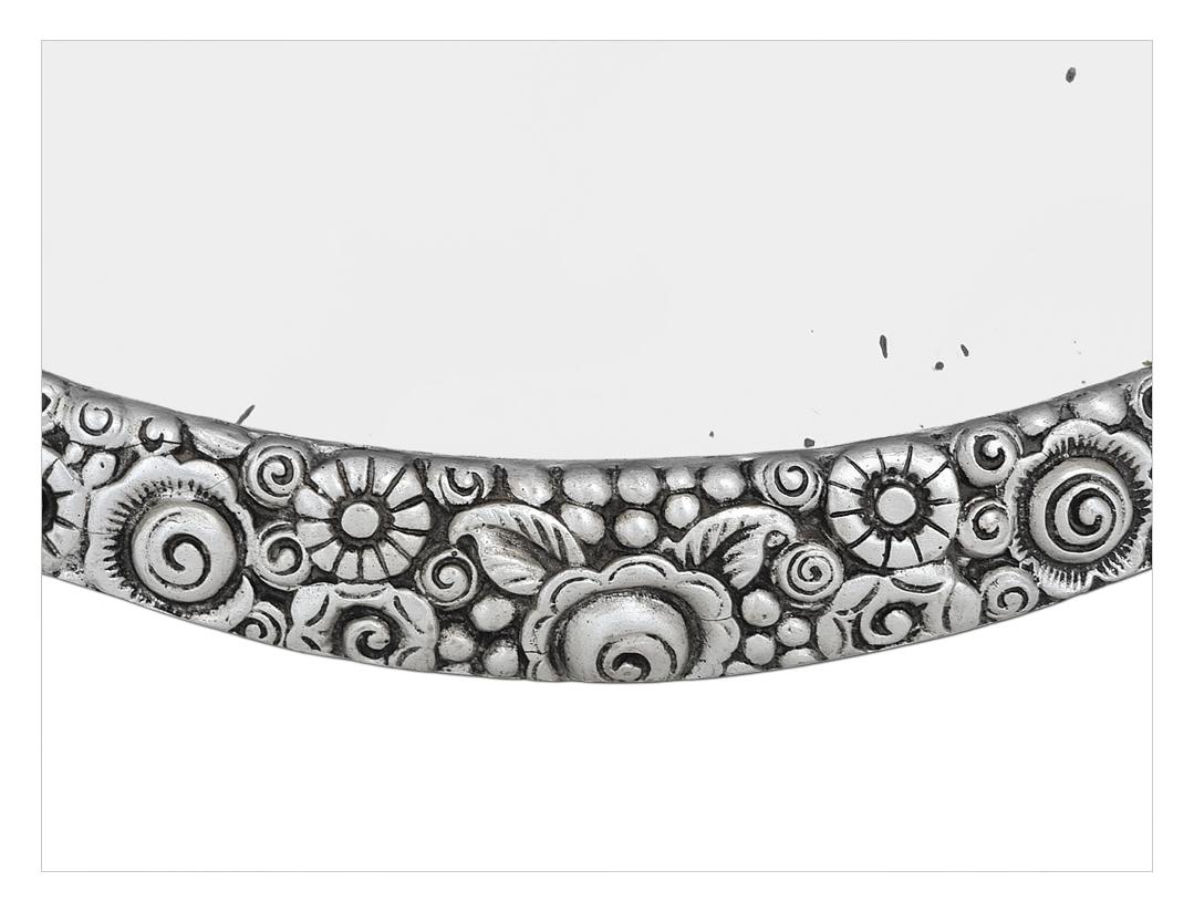 Raro Antique Mirror ovale francese in stile Deco, Paul Follot Design, circa 1929 in vendita 1