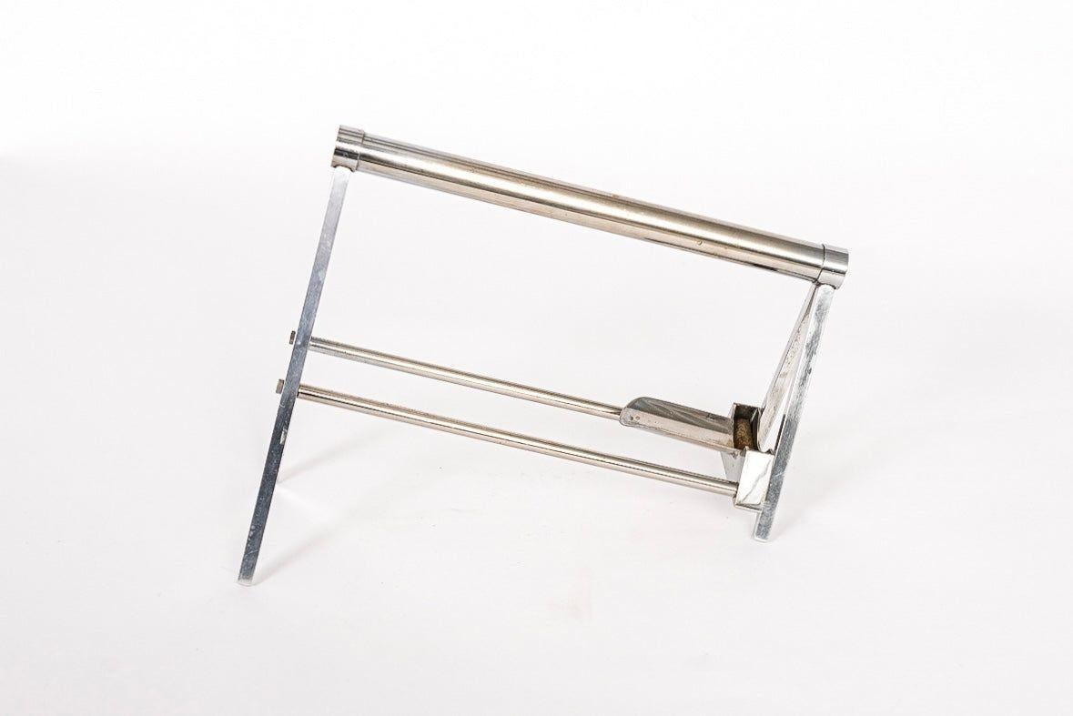 Metal Rare Antique French Art Deco Wine Bottle Holder by Jacque Adnet, 1940s For Sale
