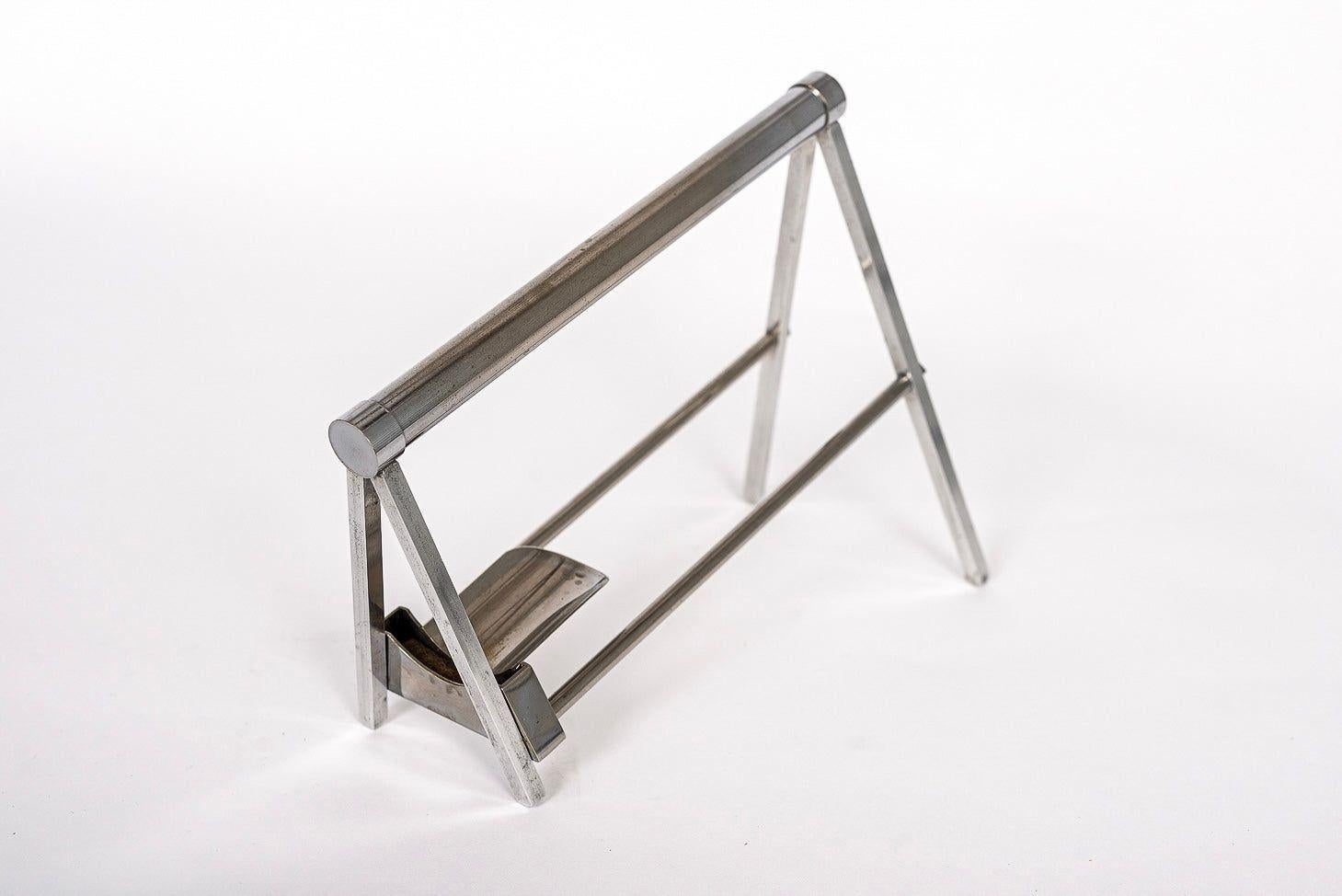 Rare Antique French Art Deco Wine Bottle Holder by Jacque Adnet, 1940s For Sale 1