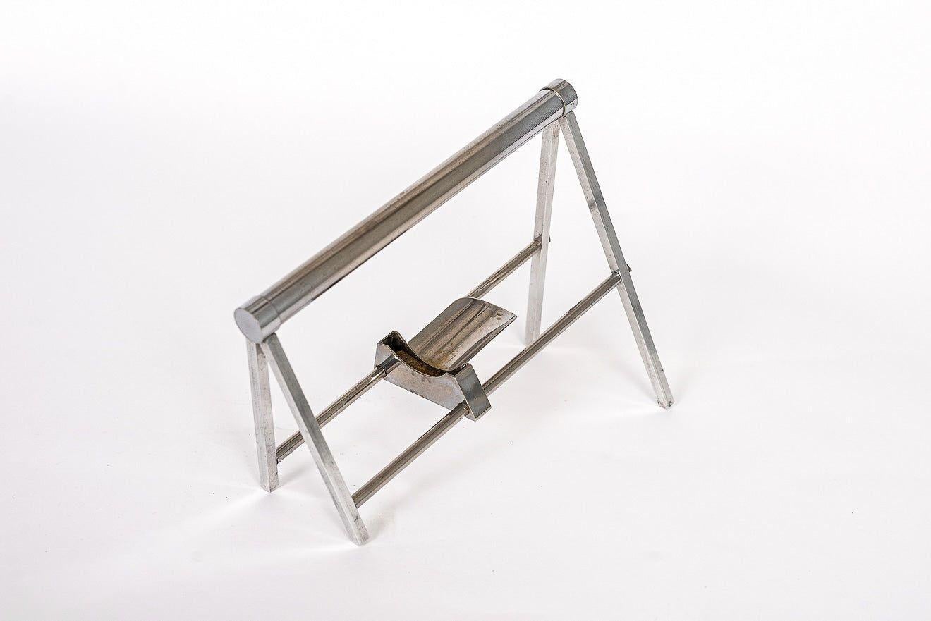 Rare Antique French Art Deco Wine Bottle Holder by Jacque Adnet, 1940s For Sale 3