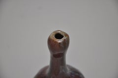 Rare Antique French Art Pottery by Jean Langlade Purple Vase Pot