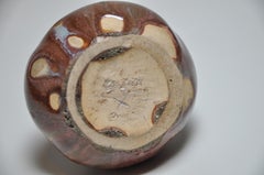 Rare Antique French Art Pottery by Jean Langlade Purple Vase Pot