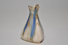 Rare Antique French Art Pottery by Jean Longlade Blue Vase Pot