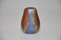 Rare Antique French Art Pottery by Jean Pointu Blue Vase Pot