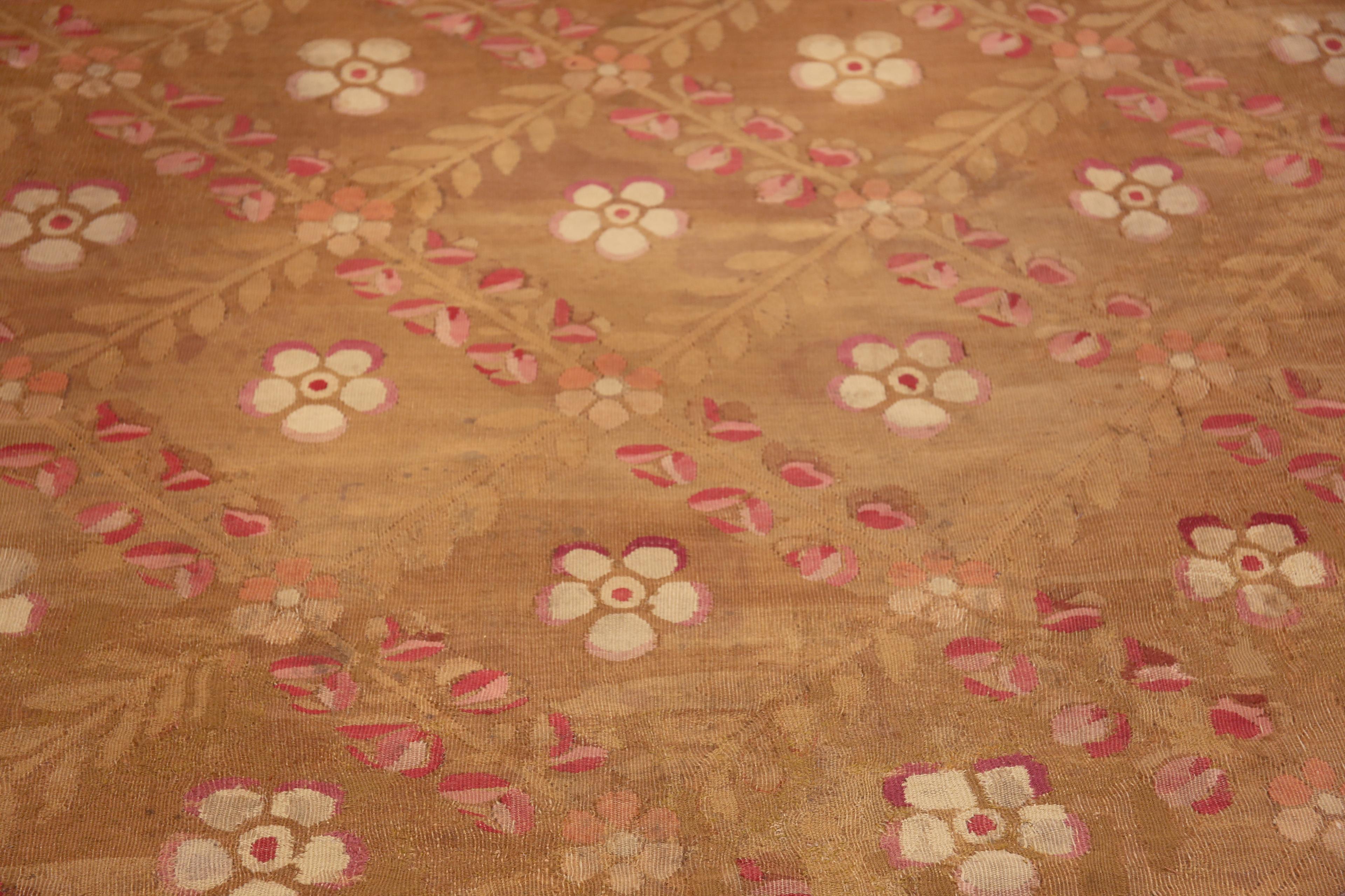19th Century Rare Antique French Aubusson Octagonal Rug 10'6