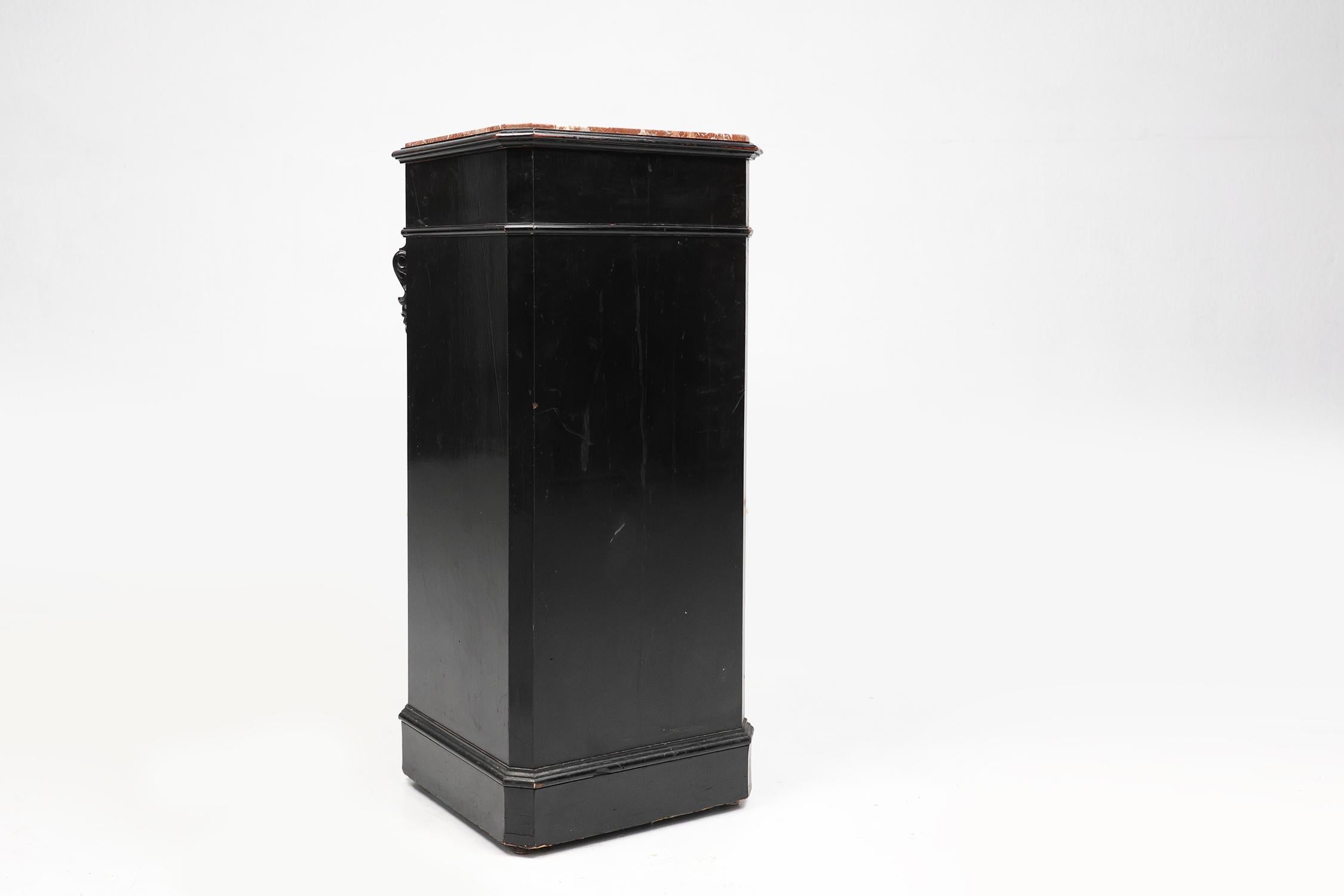 Rare Antique French chest of drawers in wood, burl veneer and marble, ca. 1850 For Sale 5