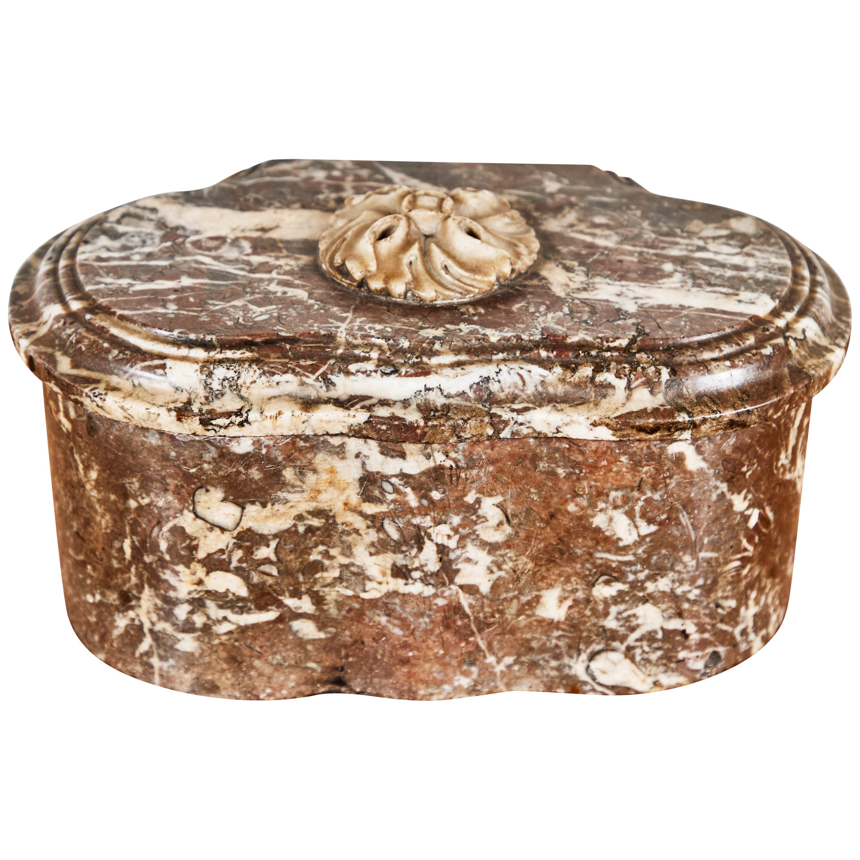 Rare, Antique, French, Chocolate Marble Box For Sale