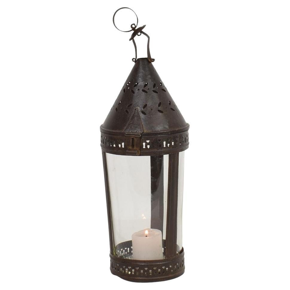 Rare Antique French Folk Art Lantern, Metal, Circa 1800-1850