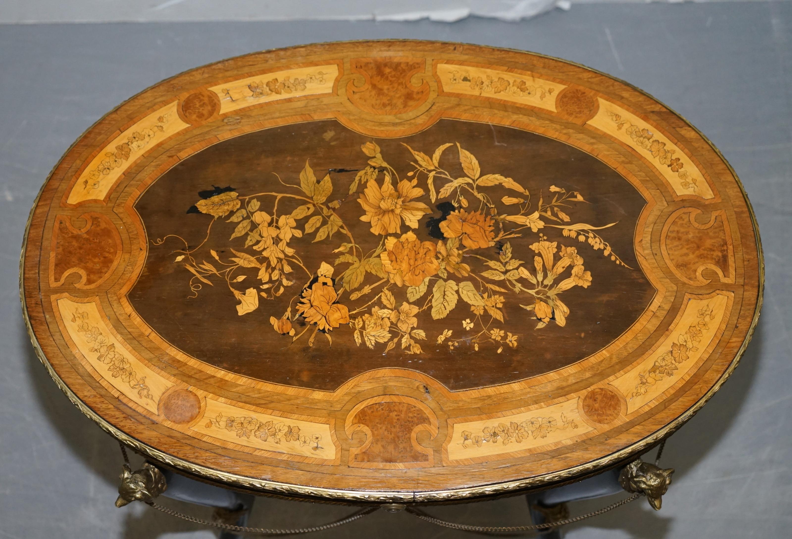 Hand-Crafted Rare Antique French Gilt Bronze Occasional Table Auguste Maximilien Delafontaine For Sale