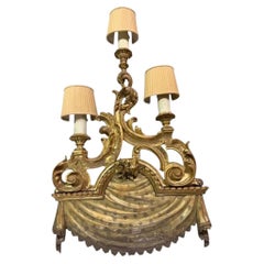 Rare Antique French Giltwood Wall Light Sconce - 1 of 2 Available