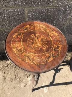 Rare Antique French Inlaid And Bronze Plant Stand, Table