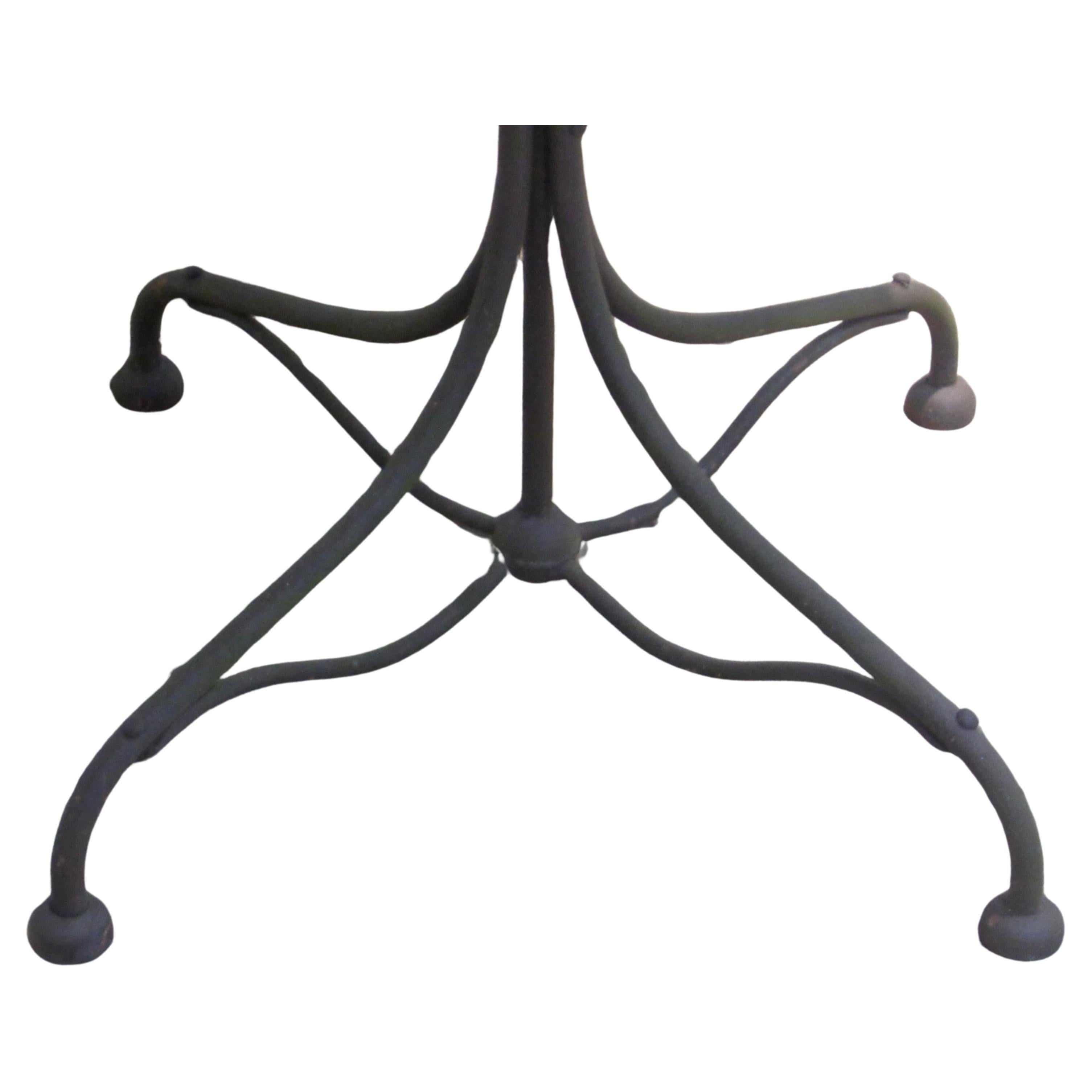 Hand-Crafted Rare Antique French Iron and Steel Bistro Set - Table & Two Chairs