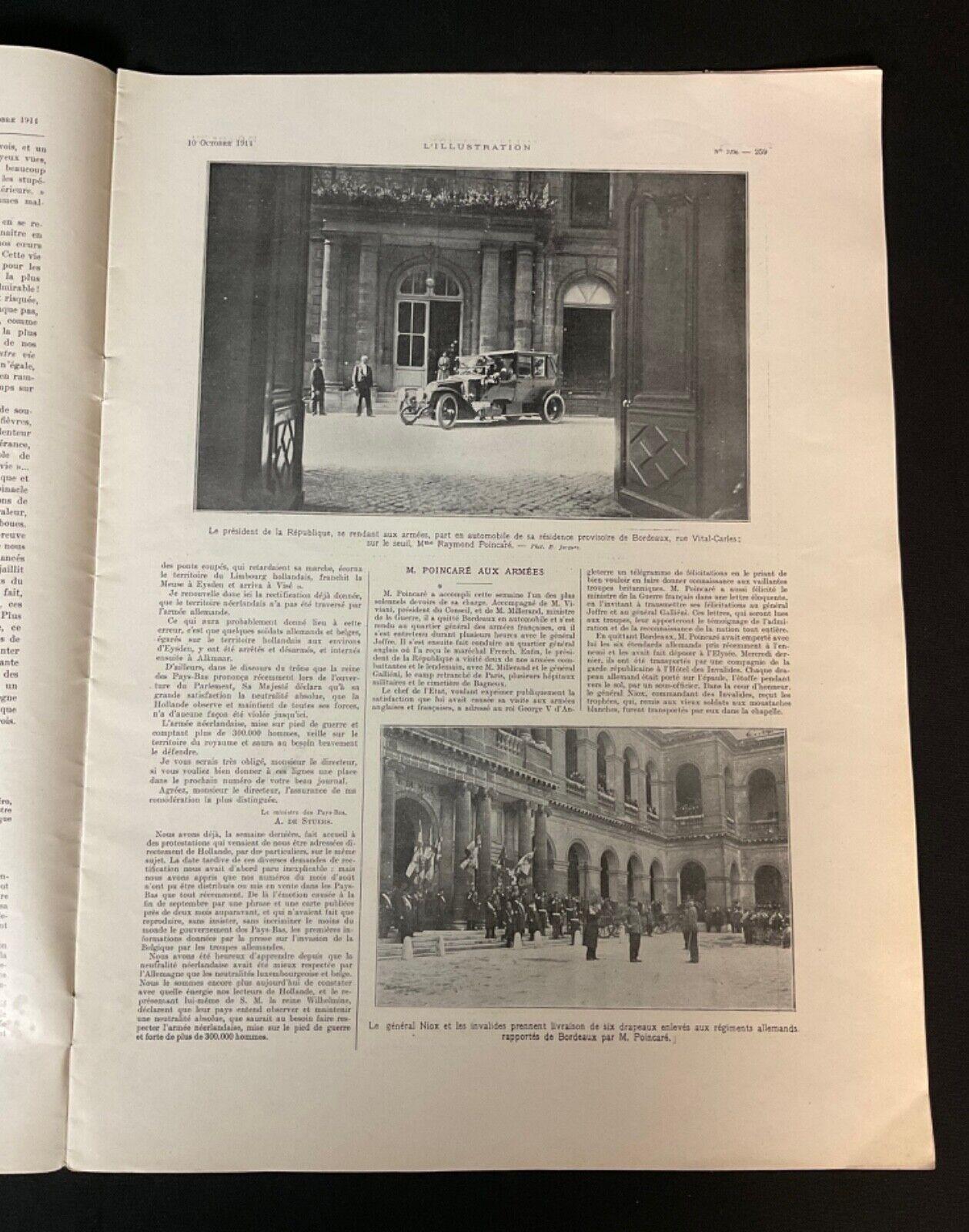 Rara rivista francese d'epoca, L'Illustration n. 3736, ottobre 1914, prima guerra mondiale - 2Y608 In condizioni buone in vendita a Bordeaux, FR