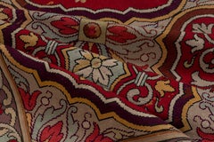 Rare Antique French Needlepoint Square Rug, Rich Colors