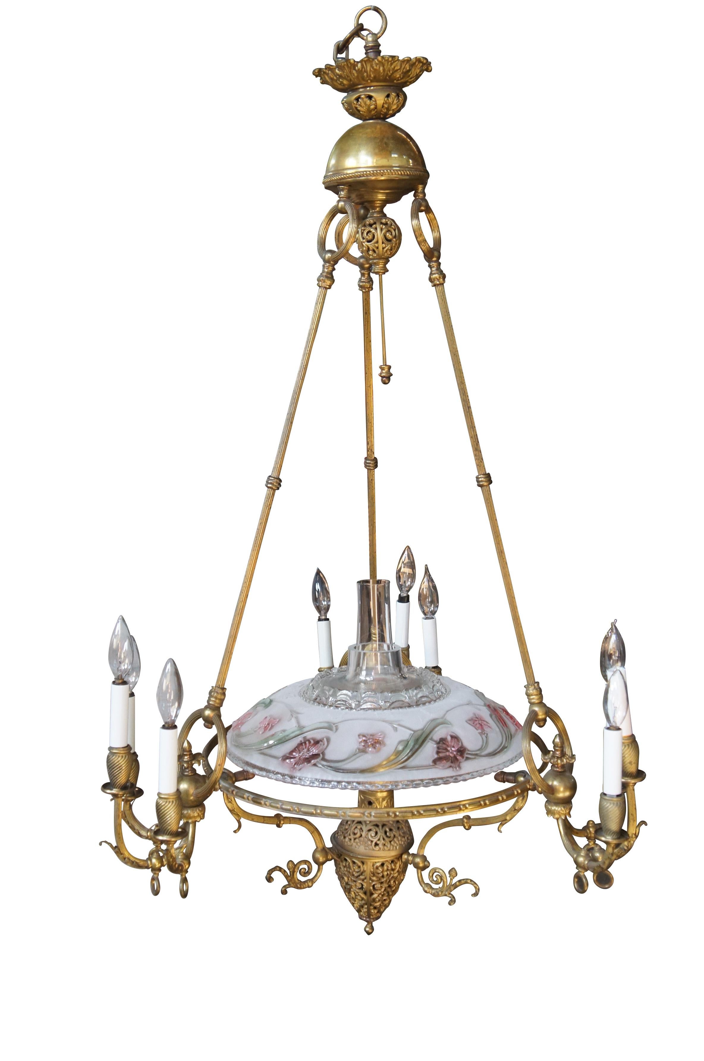 antique gas chandelier for sale