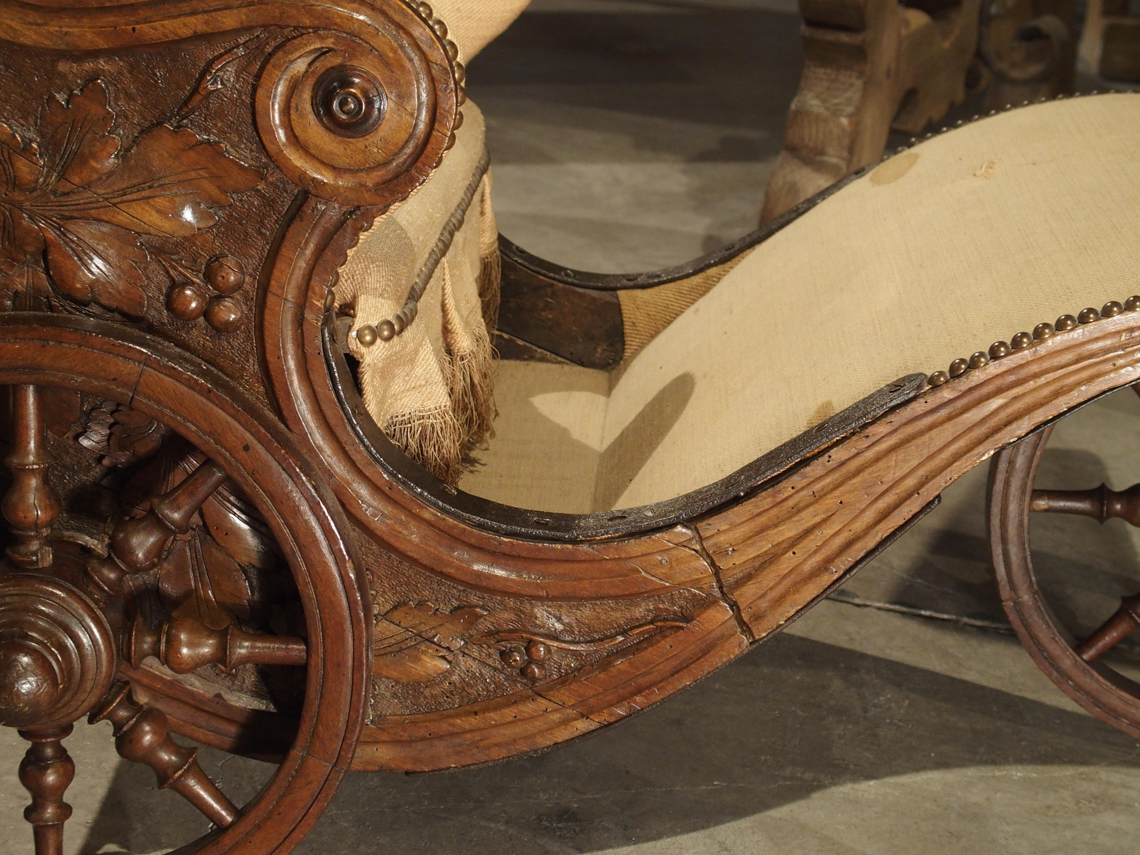 Rare Antique French Walnut Wood Children's Carriage, 19th Century 13