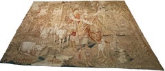Seltener antiker französischer Wandteppich aus Wolle und Seide, im Nadelstichverfahren gefertigt, 224 cm x 356 cm, groß (7 x 12 Fuß)