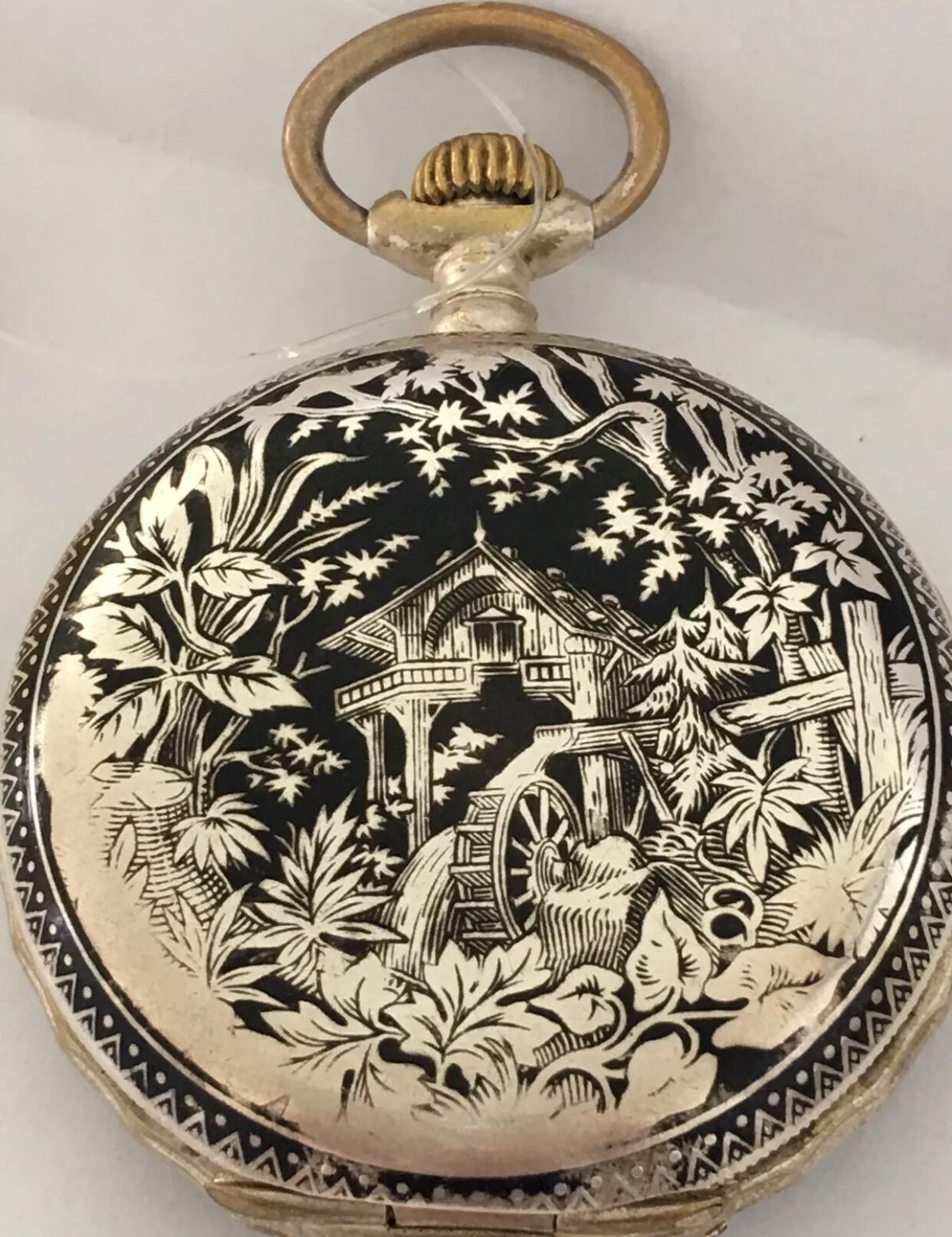 Rare, Antique Full Hunter Silver Moonphase Calendar Pocket Watch In Good Condition In Carlisle, GB