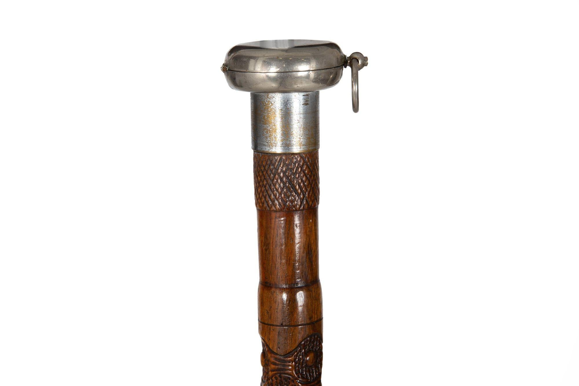 Seltene antike Gadget Cane verdeckte Öllampe-Laterne für Spaziergänger, Walking Stick (Viktorianisch) im Angebot