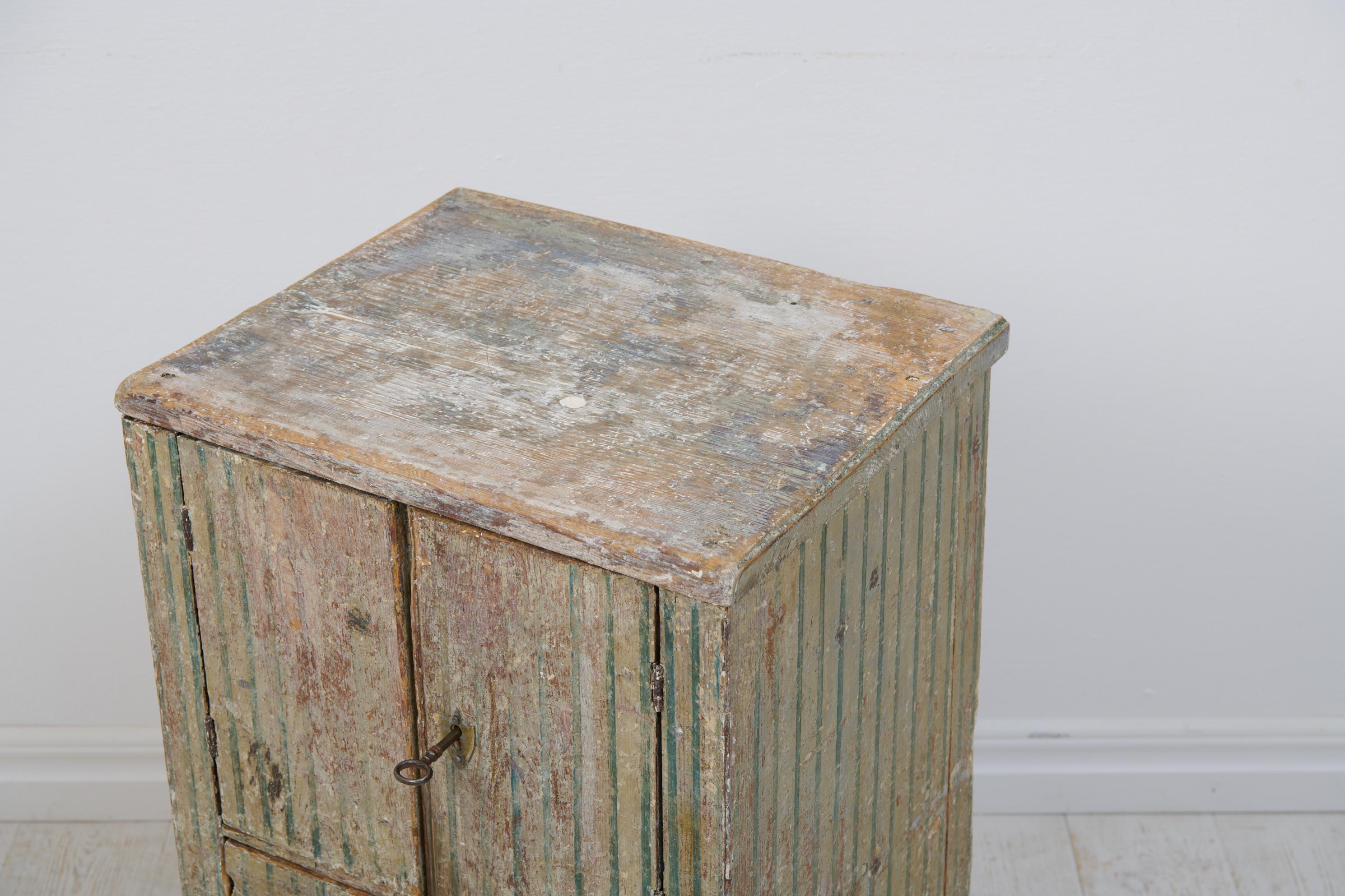 Rare Antique Genuine Swedish Gustavian Style Pine Painted Nightstand  For Sale 3