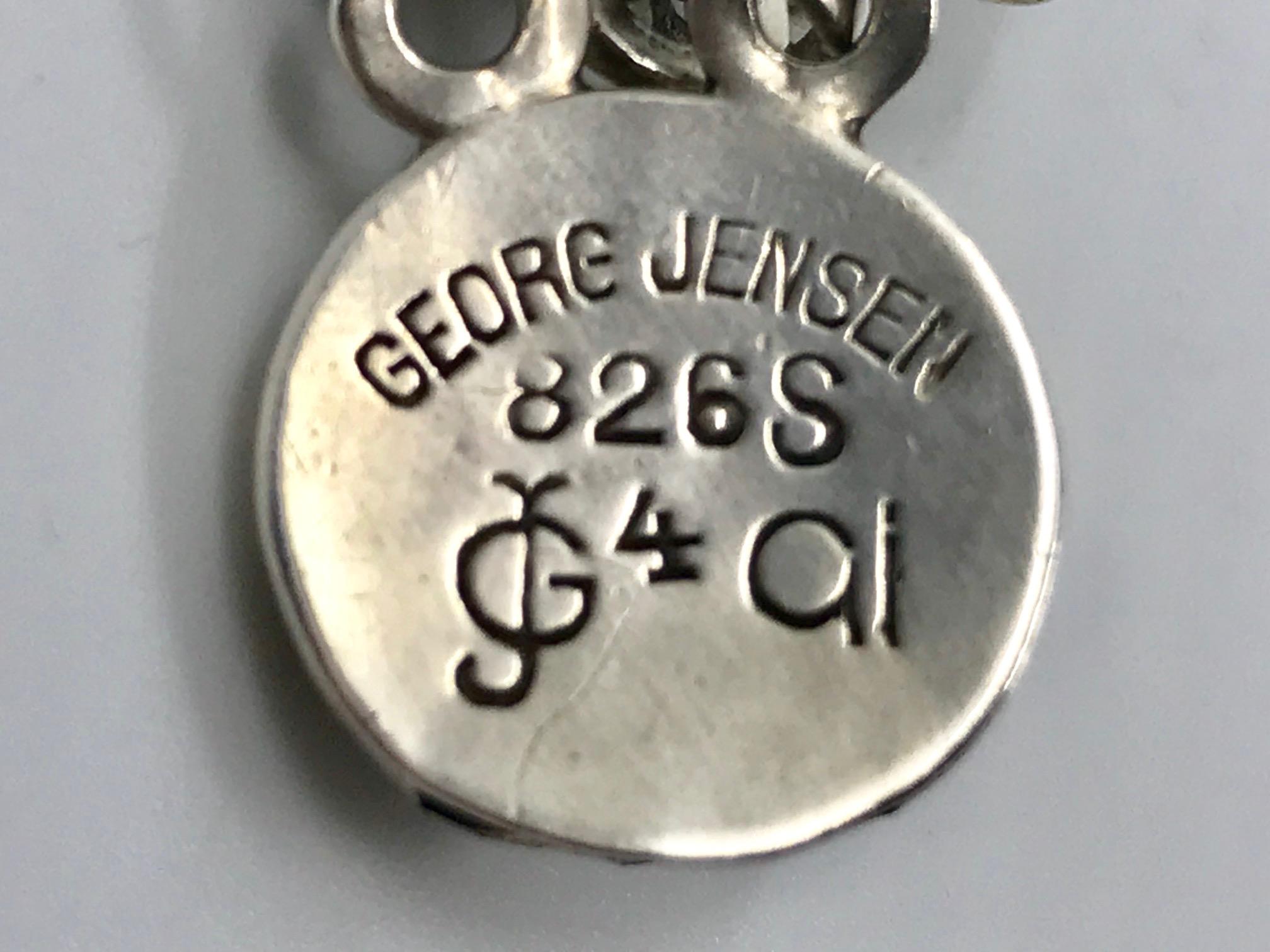 Rare Antique Georg Jensen Bracelet #4 Opal and Labradorites In Good Condition For Sale In Hellerup, DK