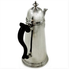 Seltene antike Kaffeekanne aus Sterlingsilber im Provinzstil von Georg I. Liverpool, 1725