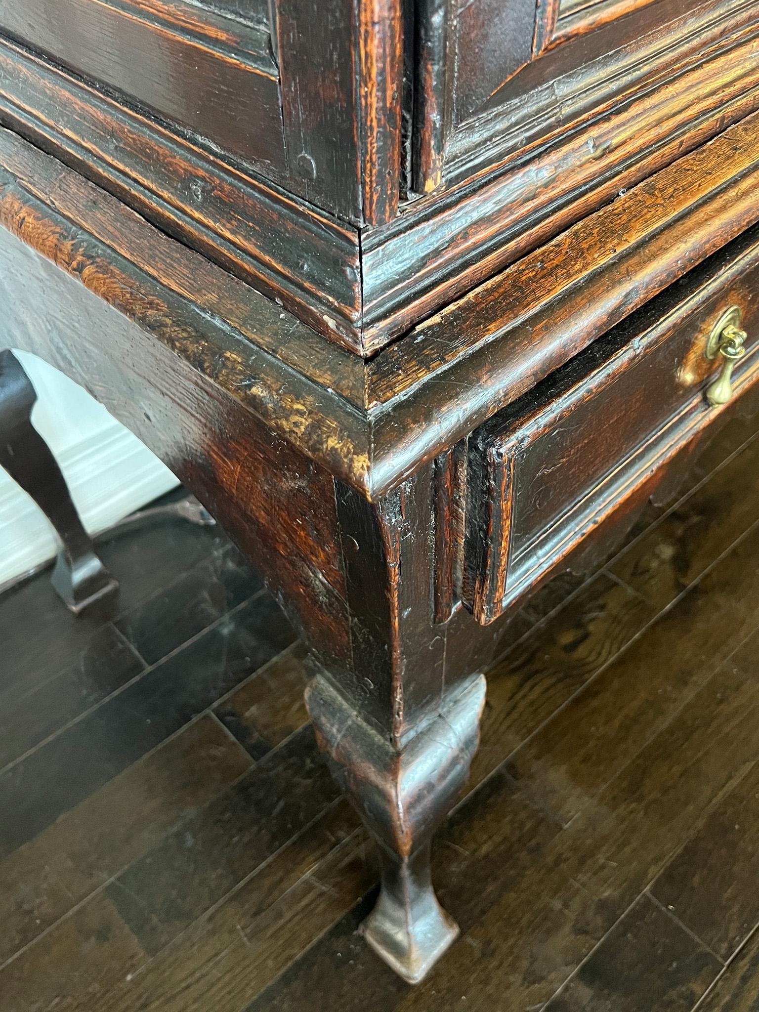 Rare Antique George II Oak Chest on Stand  For Sale 4