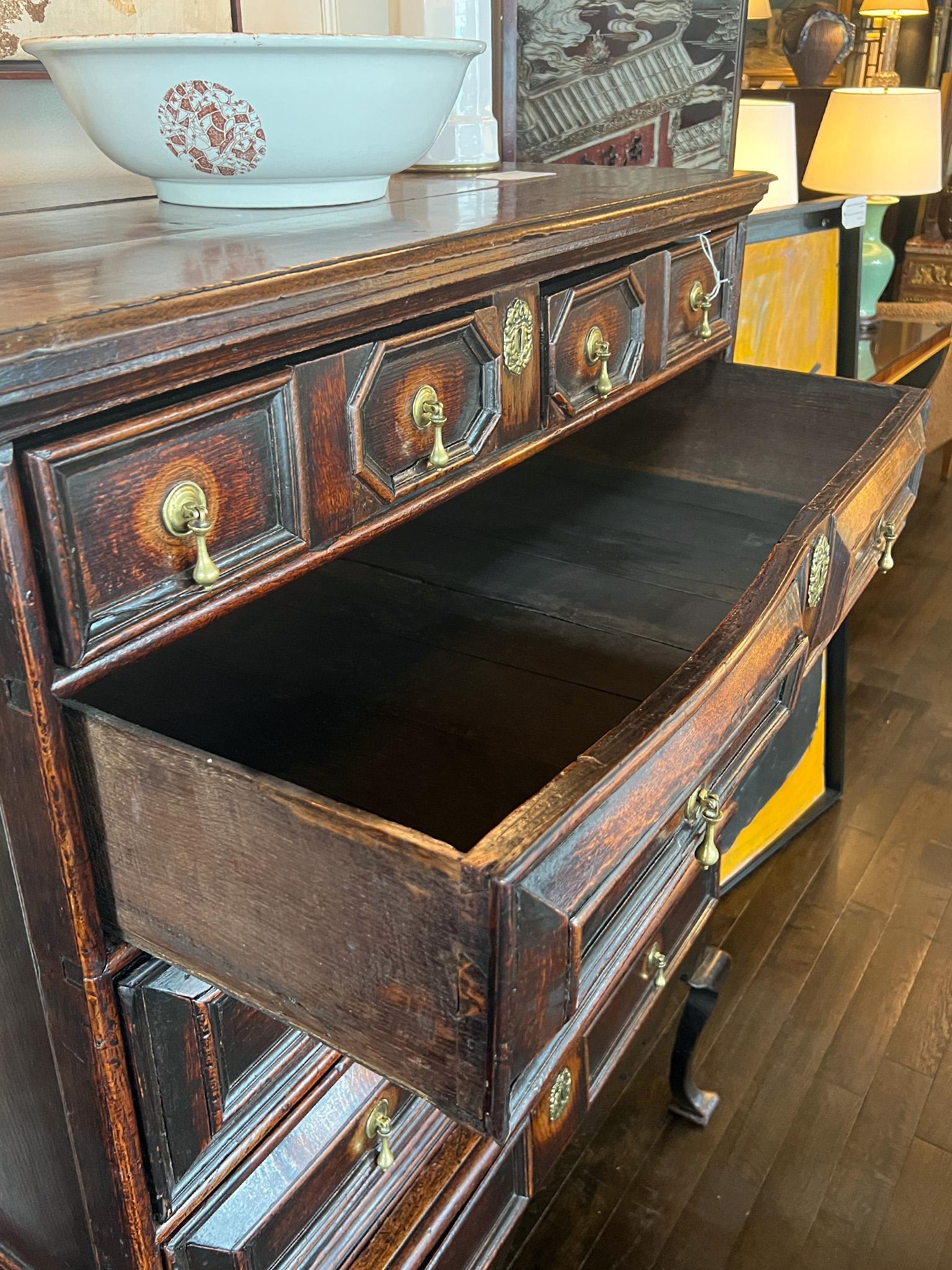 Rare Antique George II Oak Chest on Stand  For Sale 1