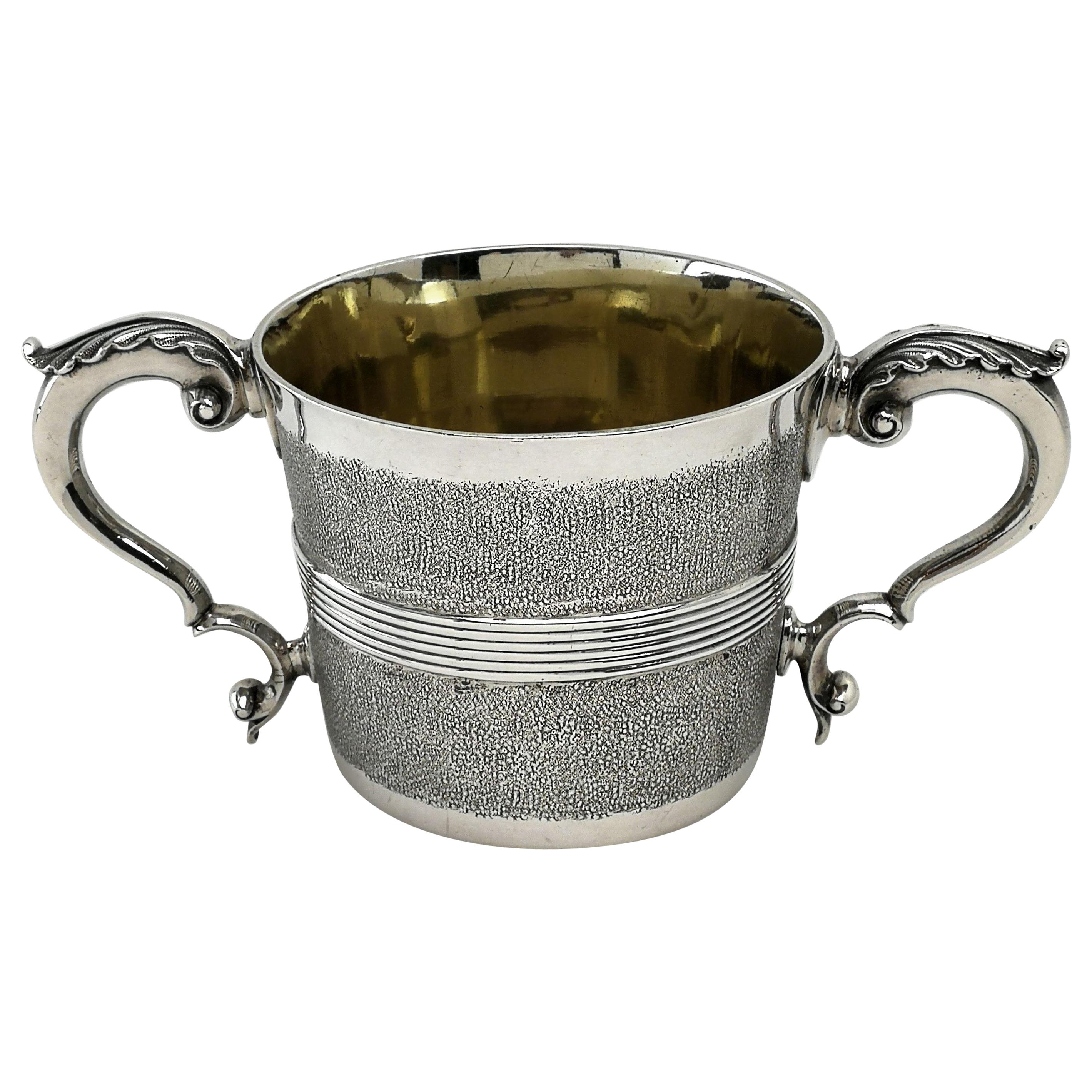 Rare Antique George III Georgian Sterling Silver Cup Two Handled 1802 For Sale