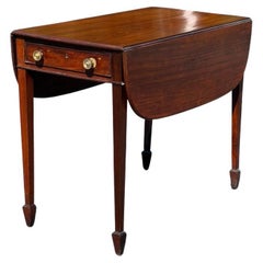 Rare Antique George III Mahogany Drop Leaf Table with Spade Feet