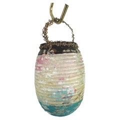 Rare Antique German Glass Candle Lantern Christmas Ornament, 1900s