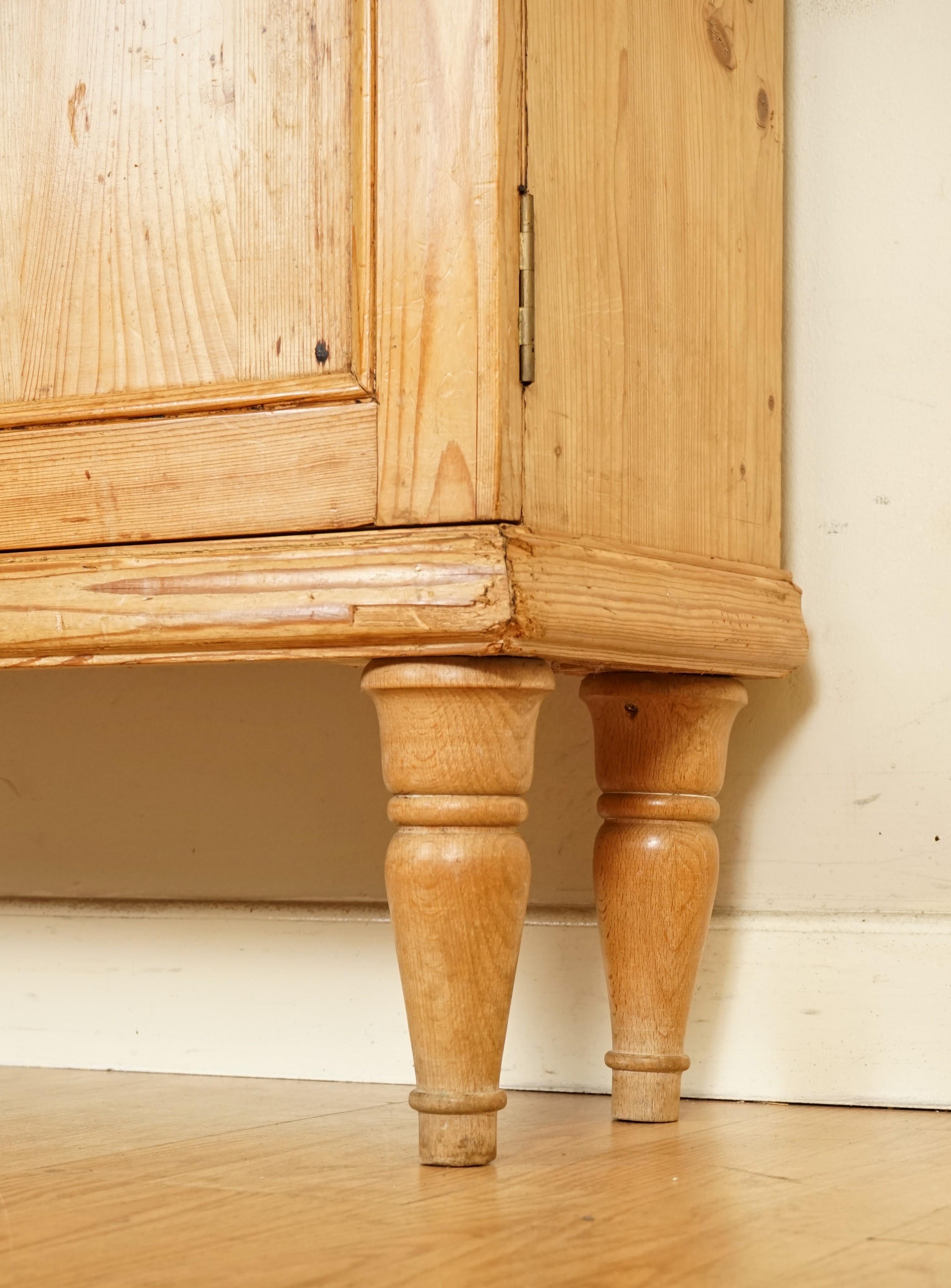 Rare Antique German Pine Kitchen Cabinet with Adjustable Shelves 2
