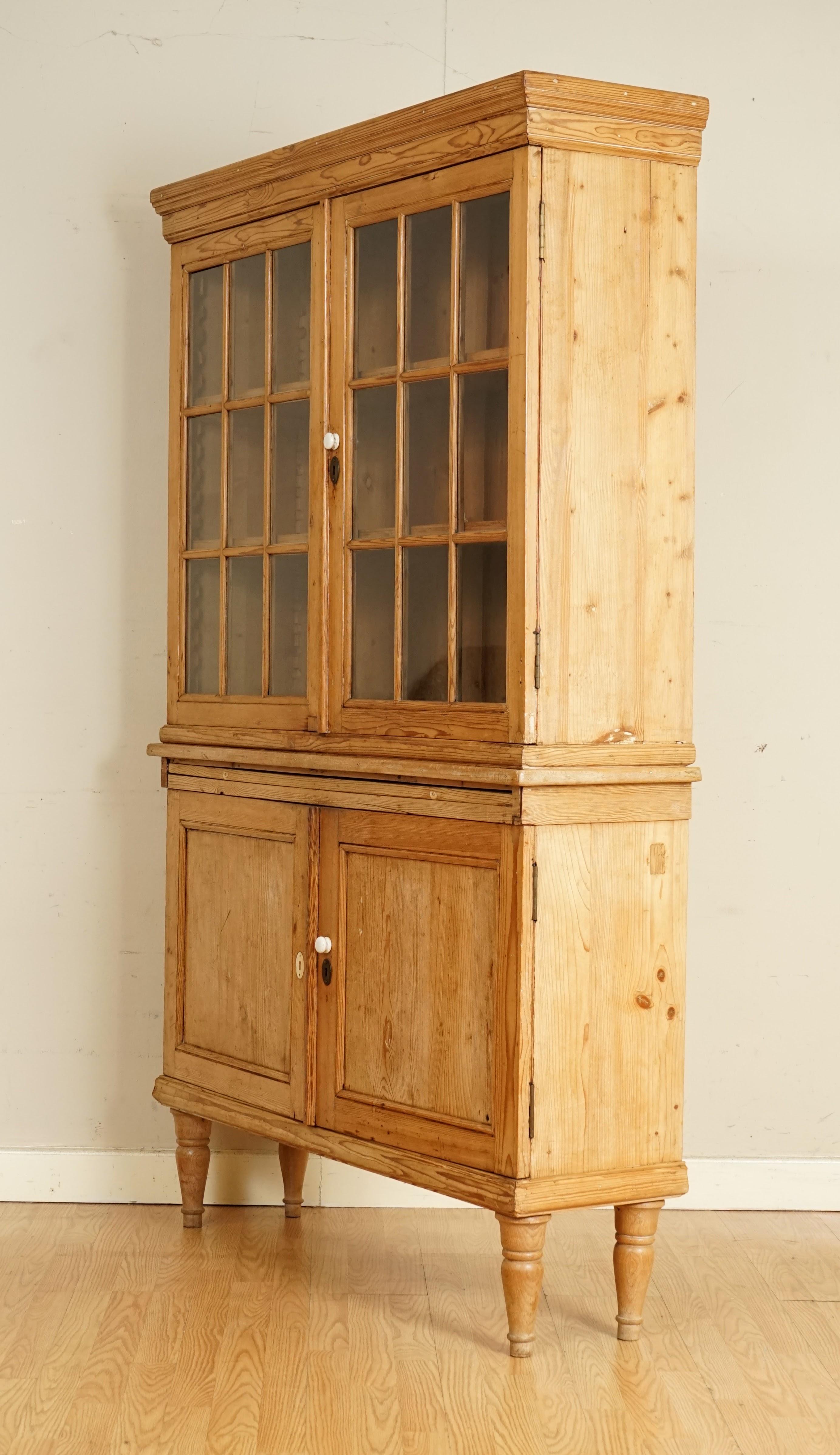 Rare Antique German Pine Kitchen Cabinet with Adjustable Shelves 4