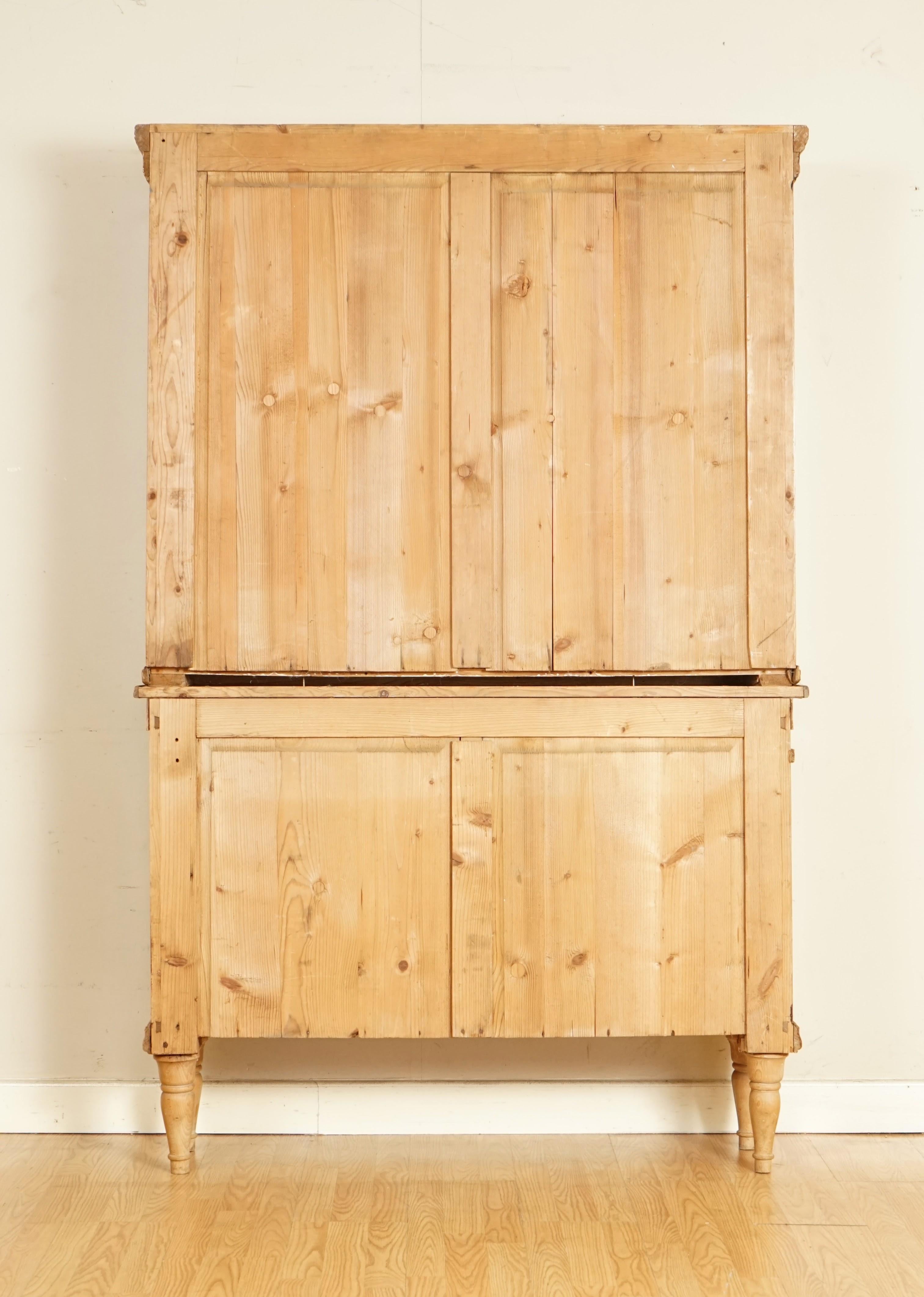 Rare Antique German Pine Kitchen Cabinet with Adjustable Shelves 5