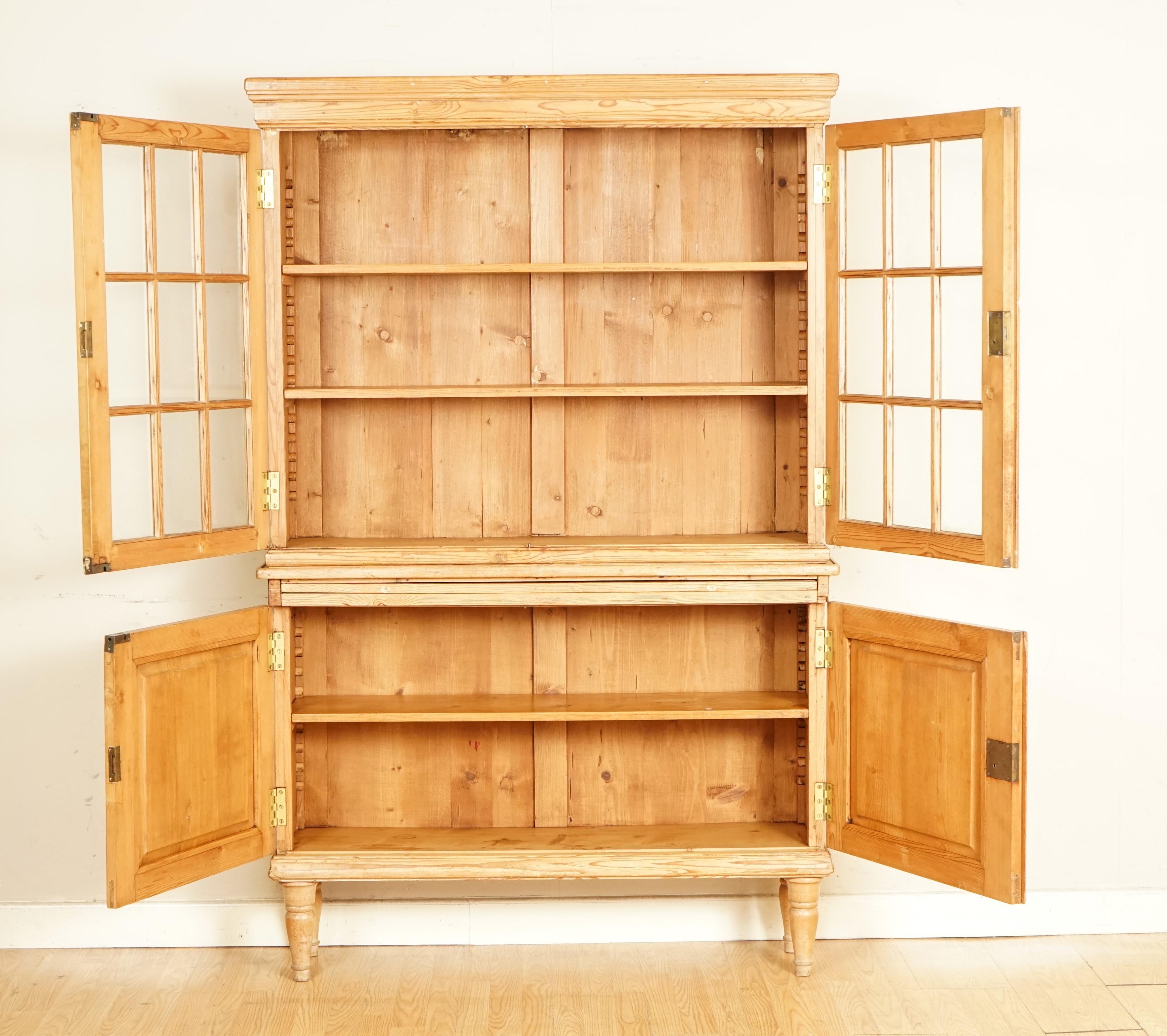 Rare Antique German Pine Kitchen with Adjustable Shelves at