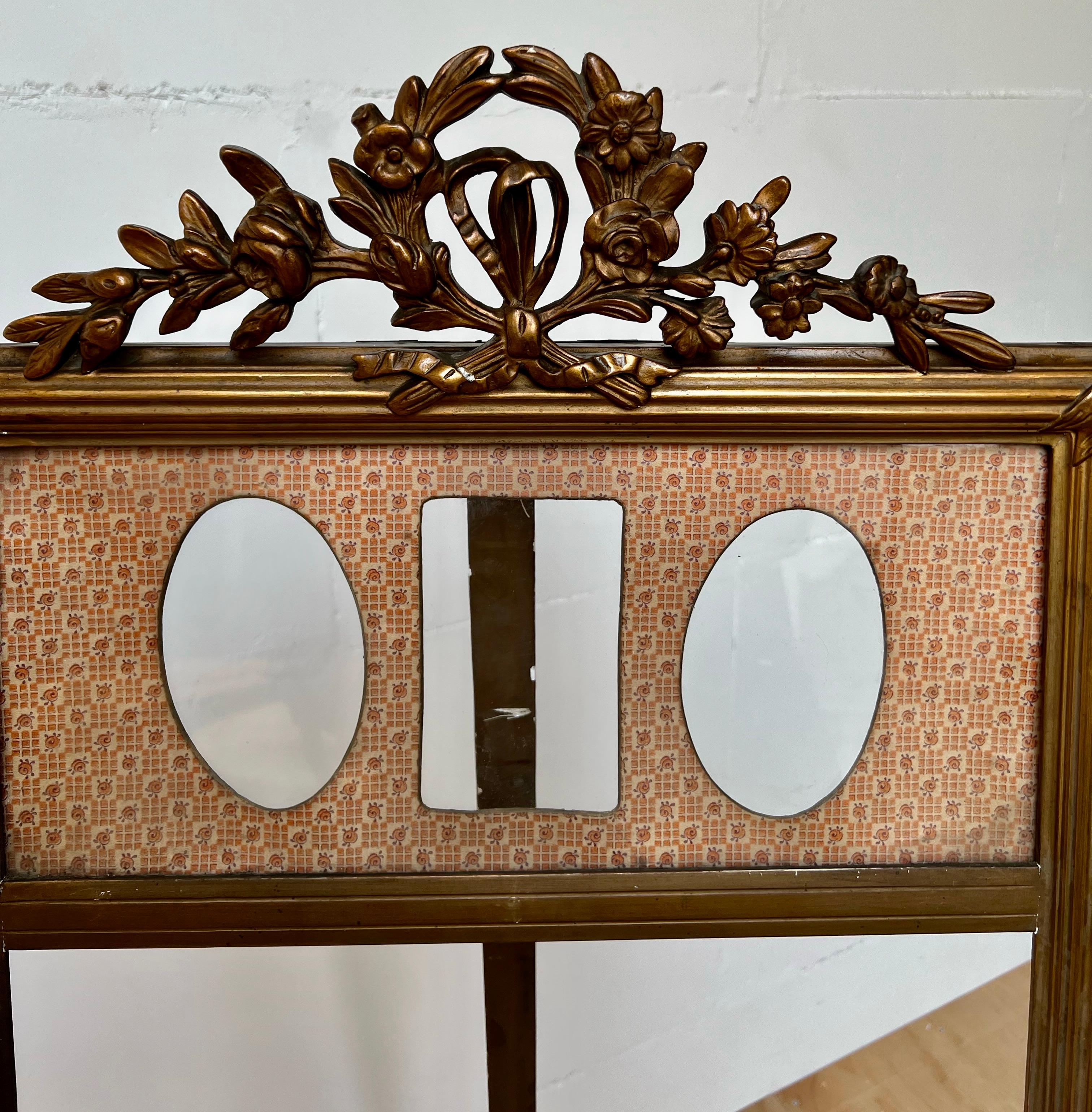 Rare miroir en bois doré ancien ou support pour chevalet / présentoir pour tableaux, années 1900 en vente 10