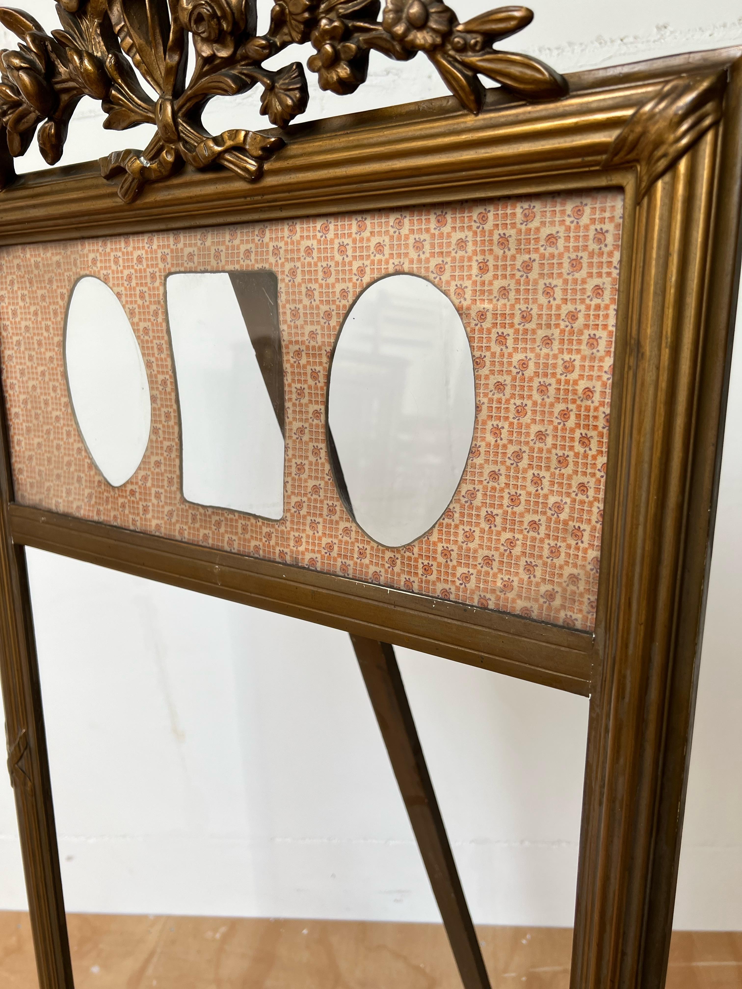 Rare miroir en bois doré ancien ou support pour chevalet / présentoir pour tableaux, années 1900 en vente 11