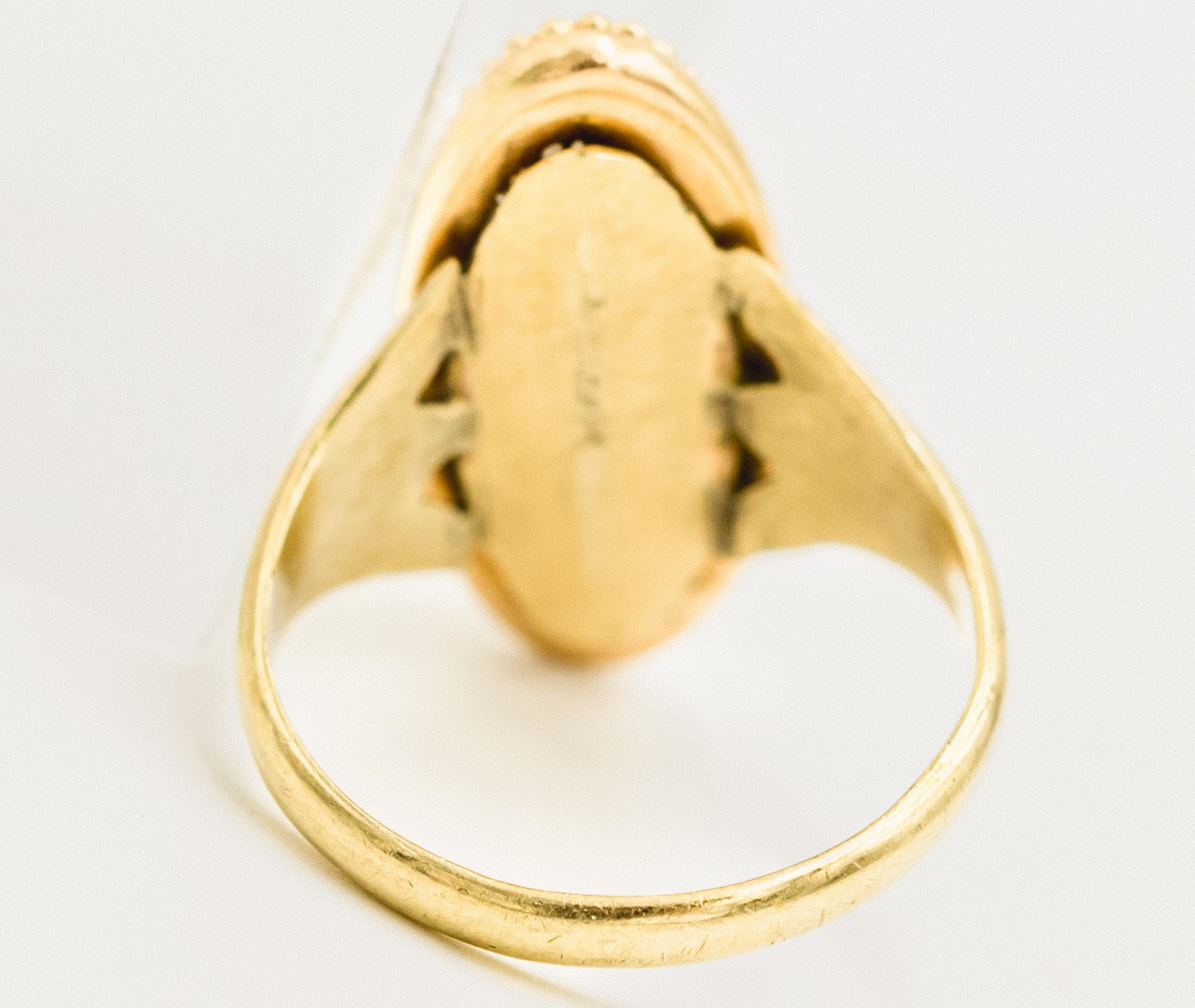 Women's or Men's Rare Antique Gold Quartz Gold Ring For Sale