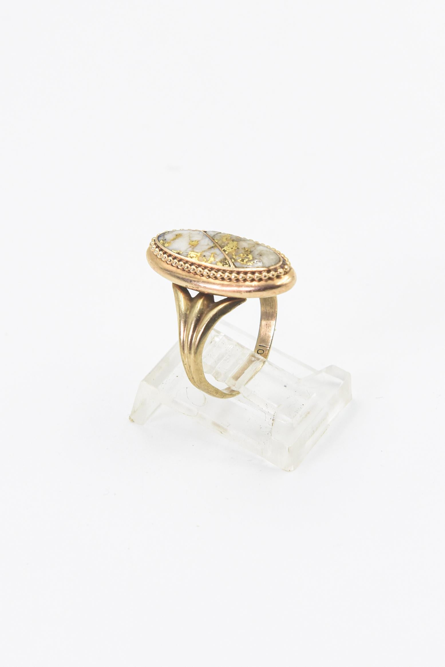 Rare Antique Gold Quartz Gold Ring For Sale 1