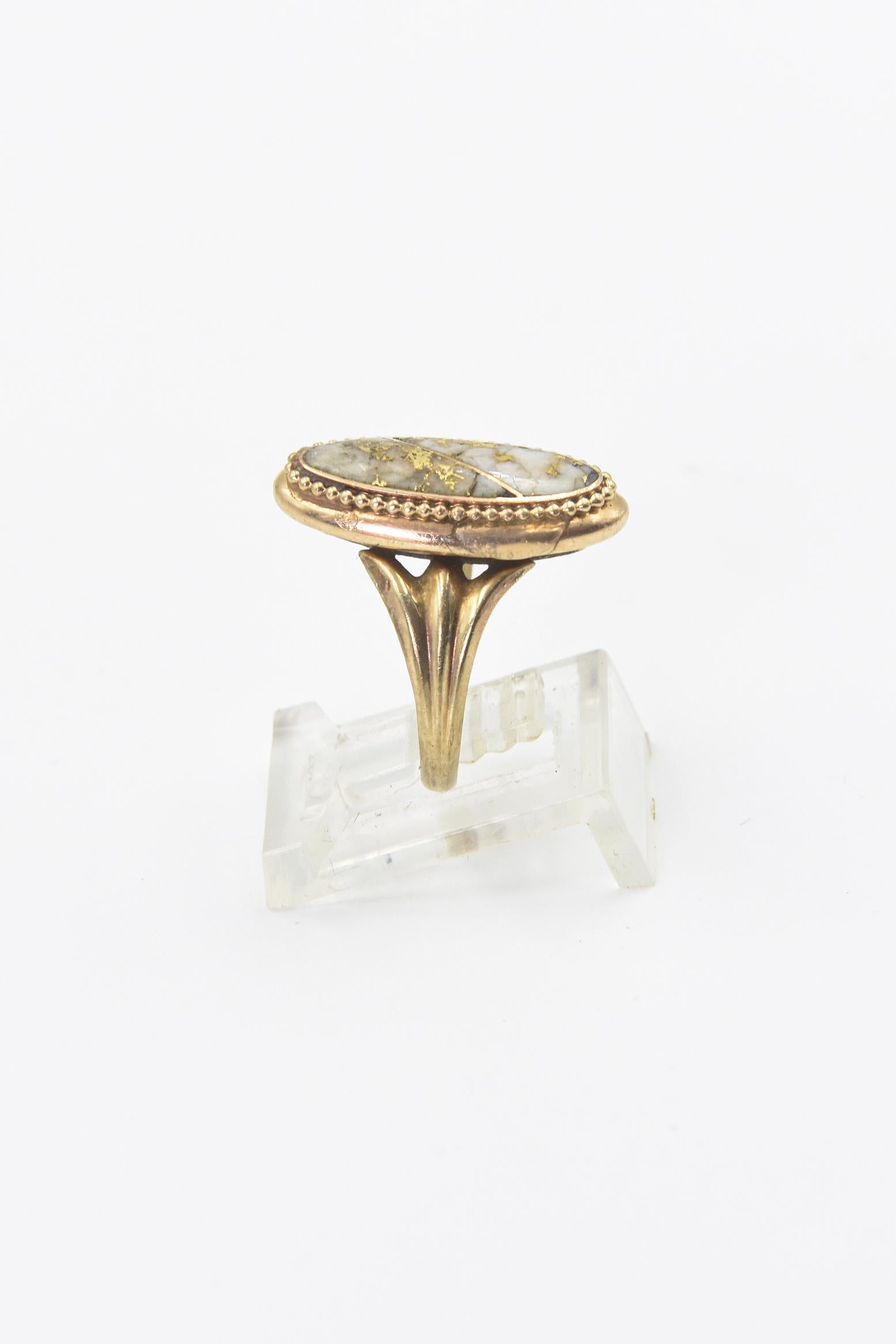 Rare Antique Gold Quartz Gold Ring For Sale 2