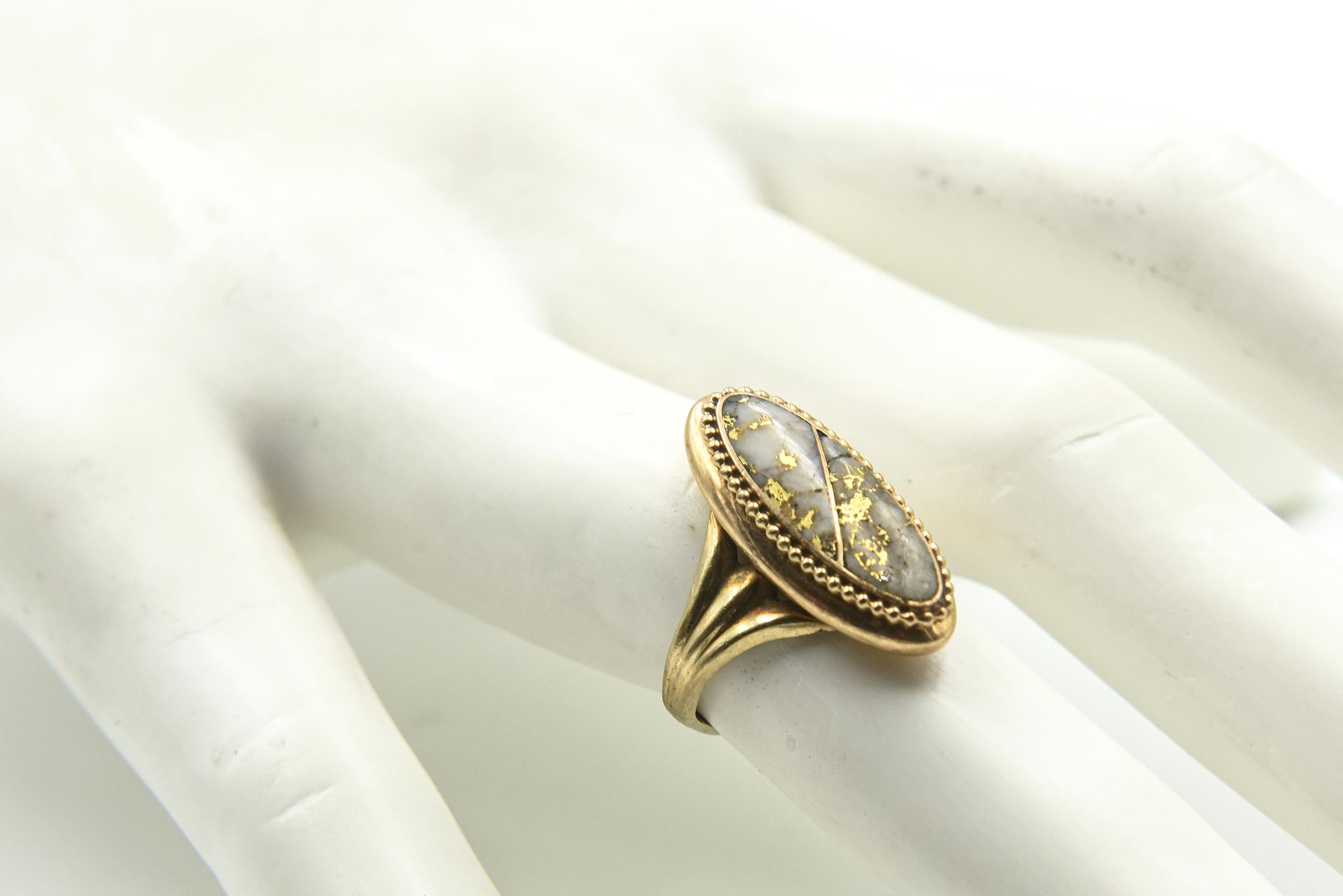 Rare Antique Gold Quartz Gold Ring For Sale 3