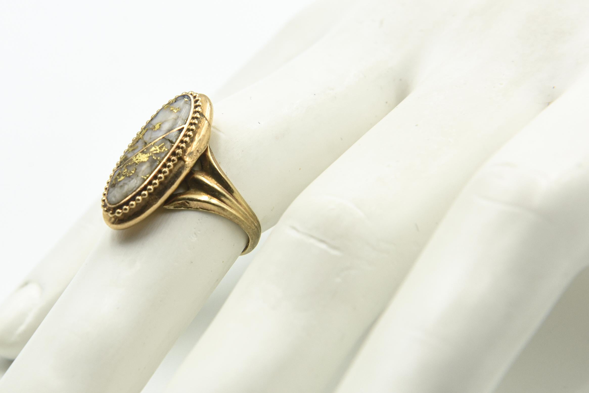 Rare Antique Gold Quartz Gold Ring For Sale 4
