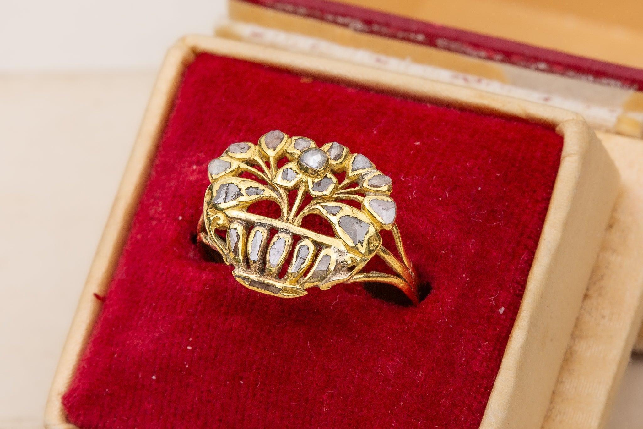 A very scarce early 18th century Spanish gold ‘nun’s ring’, circa 1700. These rings, belonging to wealthy nuns are exceedingly rare, and only found in Spain and Mexico.

Today, when you take your vows to become a nun you renounce all your personal