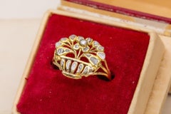 Rare Antique Gold Spanish Nun's Ring Rose Cut Table Cut Diamonds Museum