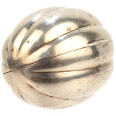 Rare Antique Gorham Sterling Silver Melon Figural Nutmeg Grater