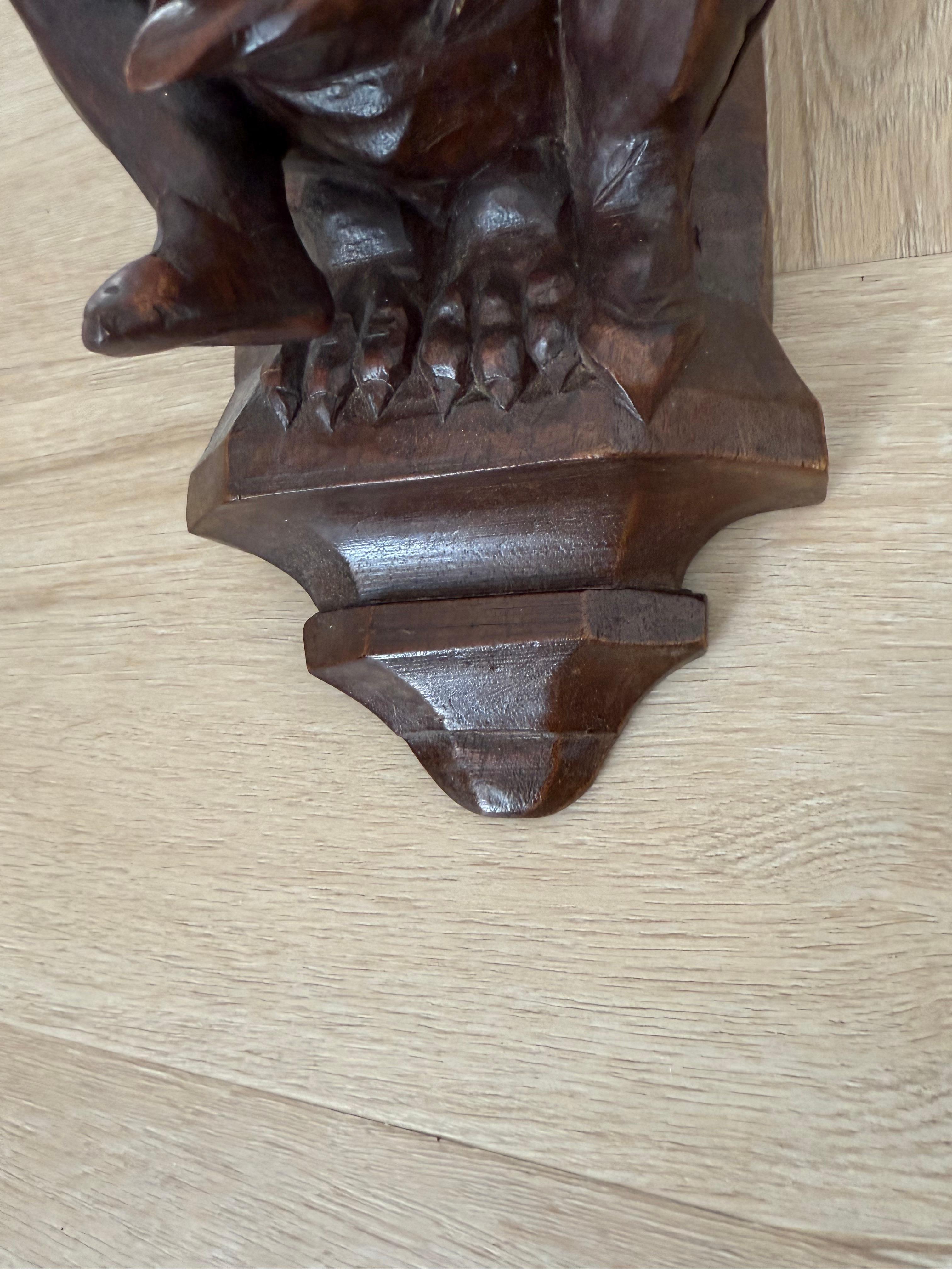 Rare Antique Gothic Revival Medieval / Chimera Sculpture Wall Bracket or Shelf For Sale 4